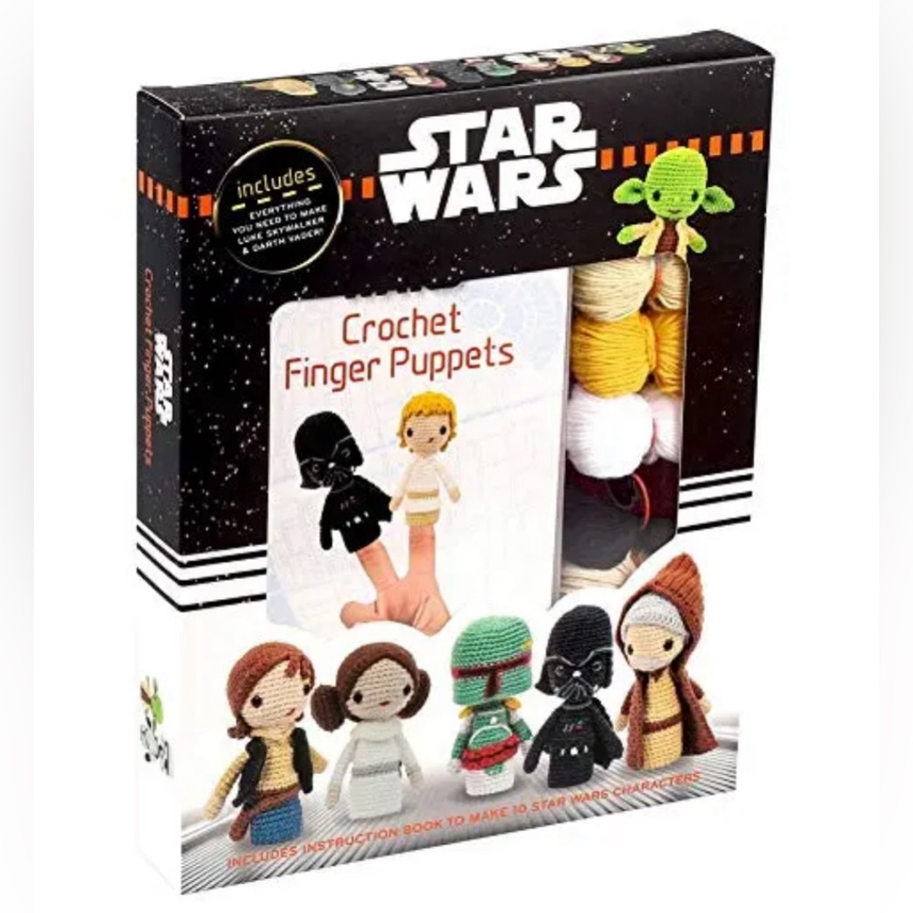 STAR WARS Crochet Finger Puppets Darth Vader Luke Skywalker NEW Collect Figures